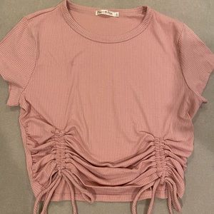 Short sleeve drawstring shirt